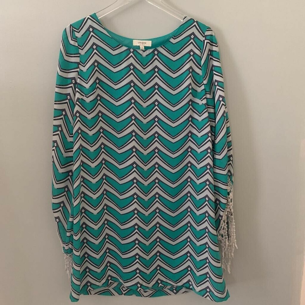 Med Umgee Teal Fringe Dress